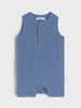 Sinsay Baby Girl's Blue Textured Muslin Sleeveless Romper