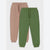 Sinsay Unisex Kids Beige/Green Solid Drawstring Waist 2 Pack Sweatpants