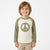 Just Polly Boy's Off White-Olive Long-Sleeve Peace Sign Blouse