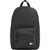 A black Tommy Jeans backpack with a front zippered pocket featuring a vertical 'TOMMY' logo and a small Tommy Jeans flag patch, shown against a plain white background.