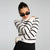 Sinsay Women's White Black Striped Turtle Neck Blouse
