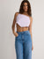Reserved Women's Lilac Hem Scarf Crop Top With Spaghetti Straps | Reserved In Lebanon