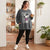 Peanuts Women's Grey Plus Size All Over Print Oversized Sweatshirt
