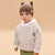 Sinsay Baby Boy's Off White & Brown Striped Hoodie With Embroidered hedgehog Design