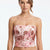 Muse Women's Pink Floral Embroidered Sequin Strapless Crop Top