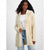 Madden Girl Women's Beige Faux Shearling Lined Open-Front Cardigan