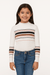 Beautees Girl's White Striped Long Sleeve Blouse | Beautees In Lebanon