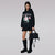 Sinsay Women's Black Flower Printed Sports Hoodie