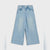 Light blue wide-leg denim jeans with a high waist and front pockets, shown flat against a light gray background.
