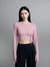 Rebellious One Women's Light Purple Lace-Up Ribbed Long-Sleeve Blouse | Rebellious One In Lebanon