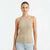 Aveto Women's Beige Ribbed High-Neck Tank Top