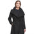 DKNY Women's Black Front Zipper With Belt Coat