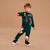 Sinsay Baby Boy's Dark Green Long Sleeve Crewneck Printed Sweatshirt with a Matching Sweatpants