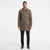 Sean John Men's Brown Classic Single-Breasted Striped Coat