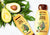 Garnier Ultra Doux Avocado Oil & Shea Butter Shampoo and Conditioner bottles with avocado and leaves in the background.