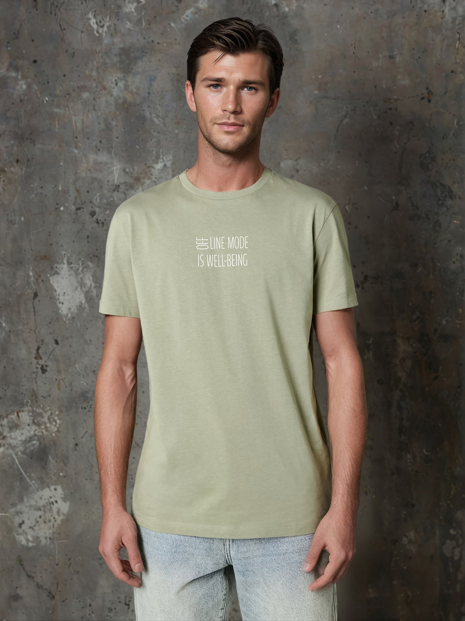 Sinsay Men's Sage Green Printed T-Shirt | Sinsay In Lebanon
