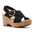 Clarks Women's Black Giselle Dove Wedge Heeled Sandals