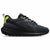 Black sneaker with a green accent on a white background