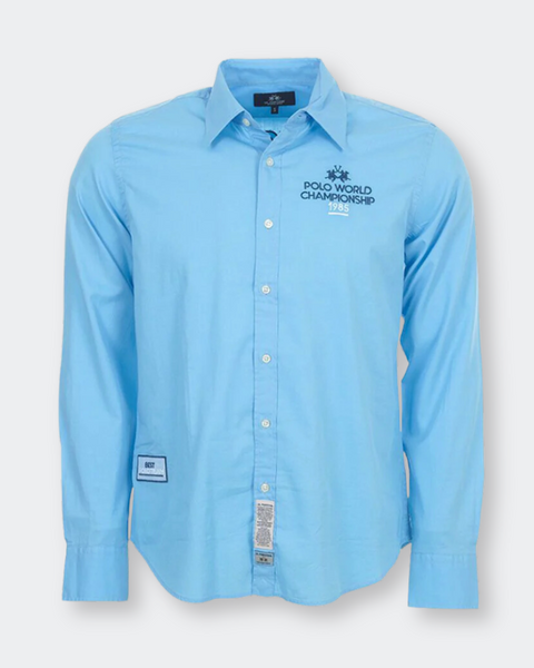 La Martina Polo Men's Blue Shirt NMC602TW029 FA43(AA26)(AA39) shr