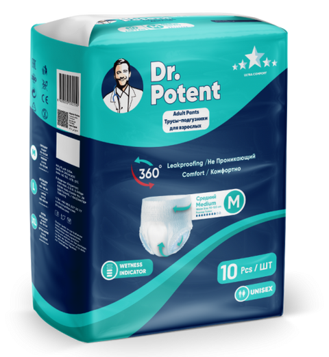 Dr.Potent Adult Diaper Meduim 10 Pcs