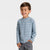 Cat & Jack Boy's Blue & White Long Sleeve Jacquard Striped Oversized Blouse | Cat & Jack In Lebanon