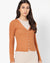 Hailys Women's Ribbed Copper Buttoned Blouse | Hailys In Lebanon