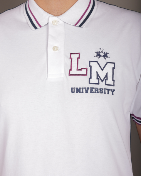La Martina Men's White T-Shirt LMR4 FA249 shr