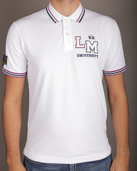 La Martina Men's White T-Shirt LMR4 FA249 shr