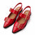 Wild Fable Women's Red Peyton Double Buckle Slingback Flats|Wild Fable In Lebanon