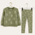 Cat & Jack Girls Khaki Green Thermal Long-Sleeve Top and Bottom 2-Piece Pajama Set | Cat & Jack in Lebanon