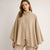 Tek Moda Women's Beige Cashmere Stand-Up Collar Belted Cape Coat | Tek Moda In Lebanon