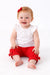 Ativo Baby Girl's Red Legging With Bow Ankle | Ativo In Lebanon