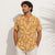 Only & Sons Men's Ochre & White Abstract Leaf Print Short-Sleeve Shirt | Only & Sons in Lebanon