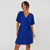 V By Very Women's Royal Blue V-Neck Belted Dress | V By Very In Lebanon