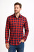 Azaro Uomo Men's Navy & Red Plaid Performance Collection Slim Fit Shirt|Azaro Uomo In Lebanon