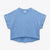 Zara Girl's Blue Solid Cotton Cropped T-Shirt | Zara In Lebanon