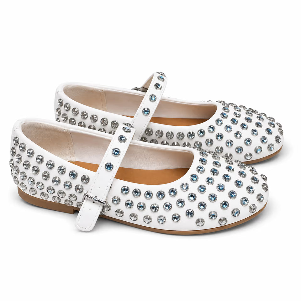 Art Class Girl's White Toree Rhinestone Ballet Flats | Art Class In Lebanon