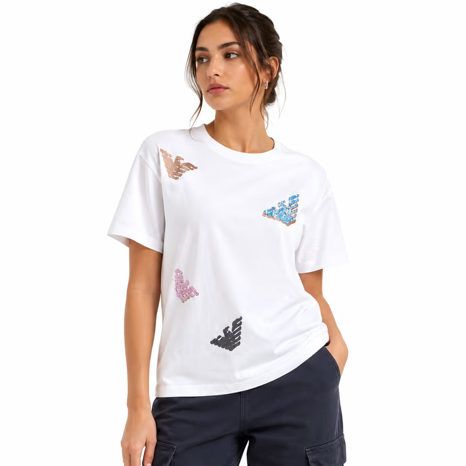 Emporio Armani Women's White Crew Neck T-shirt | Emporio Armani in Lebanon