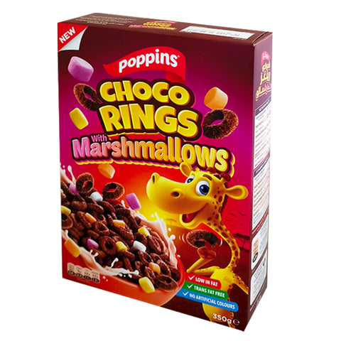 Poppins Choco Rings With Marshmallows 350g