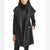 Calvin Klein Women's Black Petite Belted Long-Sleeve Wrap Jacket