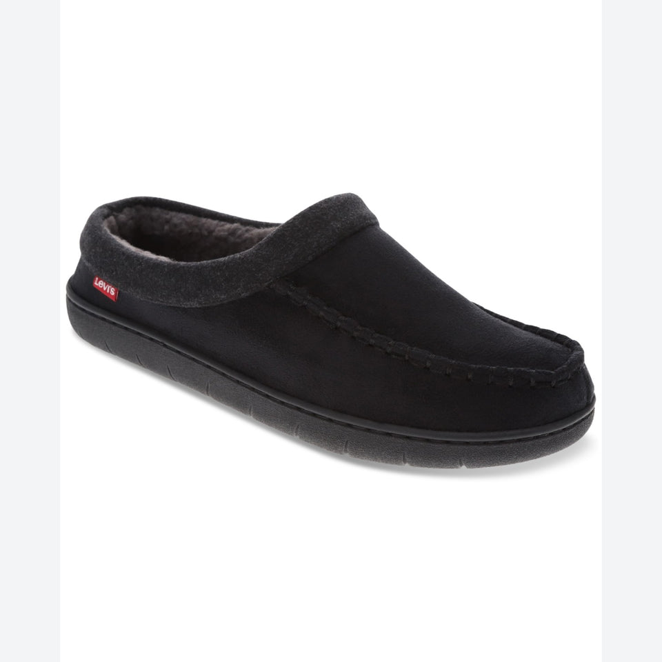Levi's Men's Black Victor Faux-Sherpa Slippers