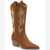 Wild Pair Women's Brown Lucah Sequin Pointed Toe Cowboy Boots