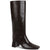 On 34th Women's Dark Brown Mahogany Croc Millerr Square-Toe Knee High Boots