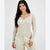 Hooked Up Women's Beige Long Sleeve Bustier Blouse