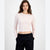 Hippie Rose Women's Light Pink Seamless Ribbed Long Sleeve Blouse