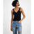 Madden Girl Women's Black Mesh Ruffle-Trim Sleeveless Blouse