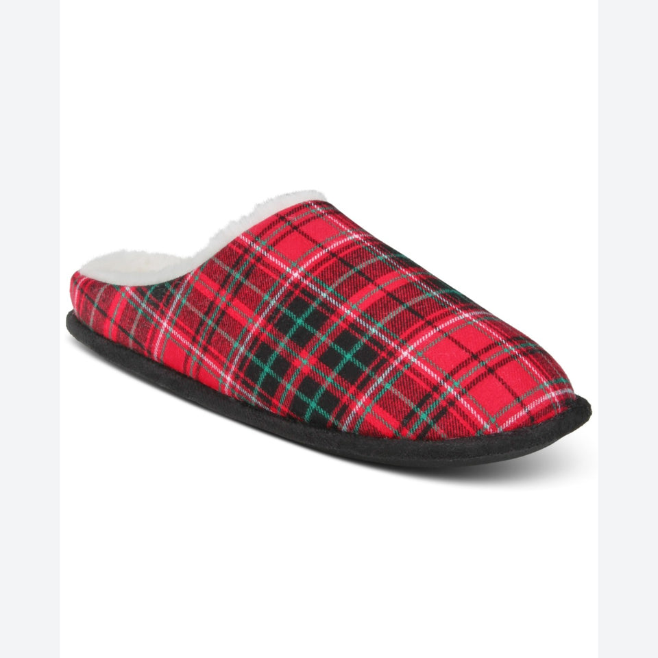 Club Room Men's Red Plaid Slippers