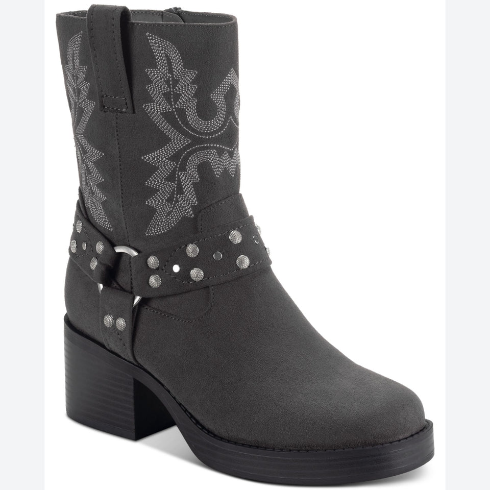Sun + Stone Women's Dark Grey Norahh Moto Midshaft Boots