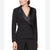 Alex Evenings Women's Black With Satin Lapels and Double-Breasted Button Closure Blazer