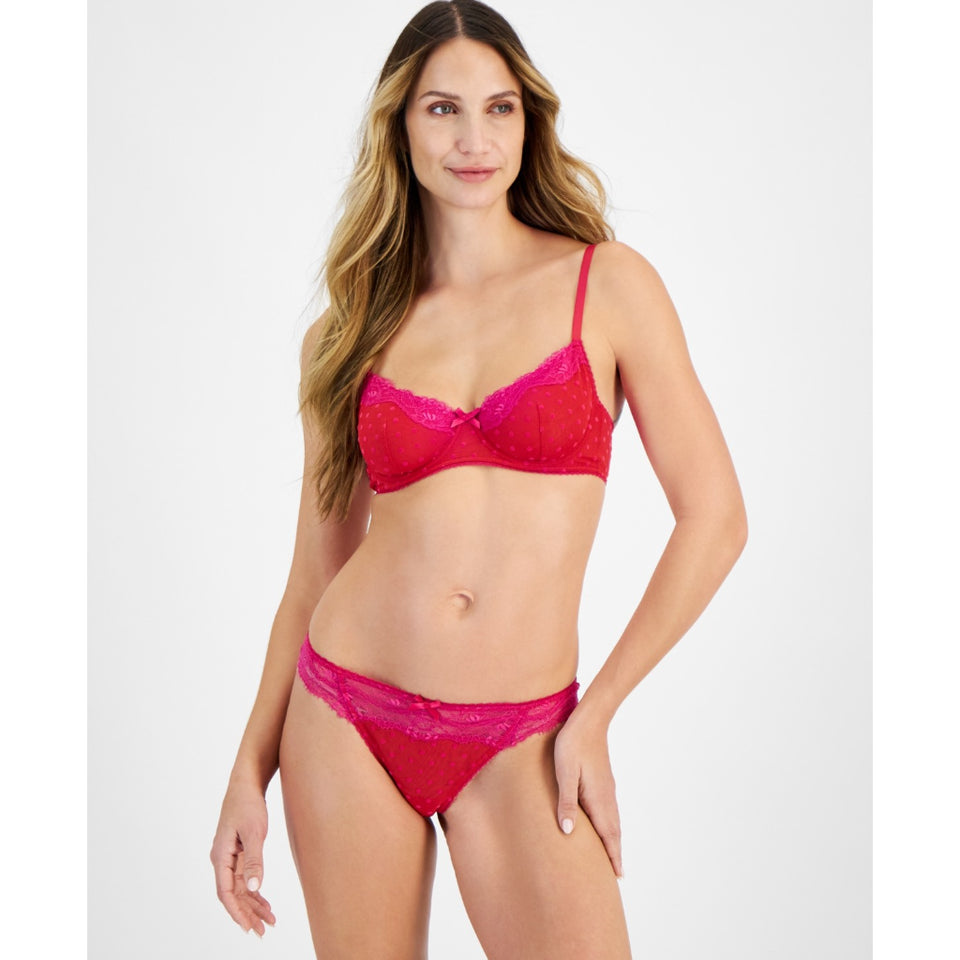 I.N.C International Concepts Women's Red Flocked Dot Briefs